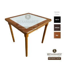 Mesa de Madeira com Tampo de Azulejo para Bares e Restaurantes - Cod: 1859